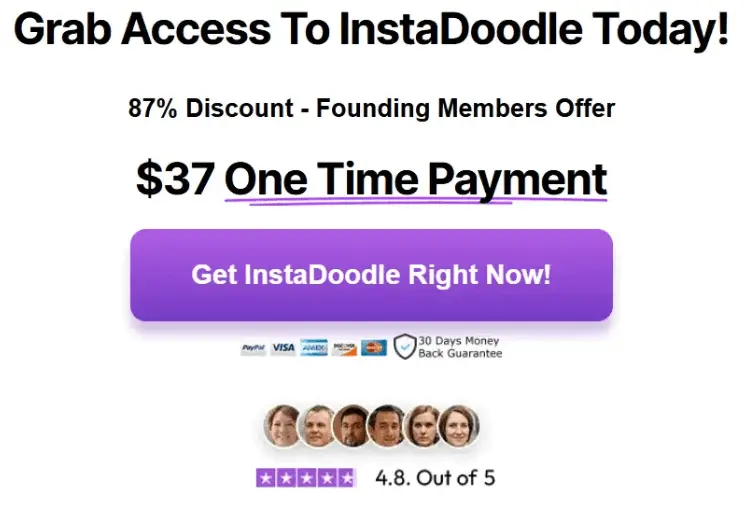 instadoodle one time pament button